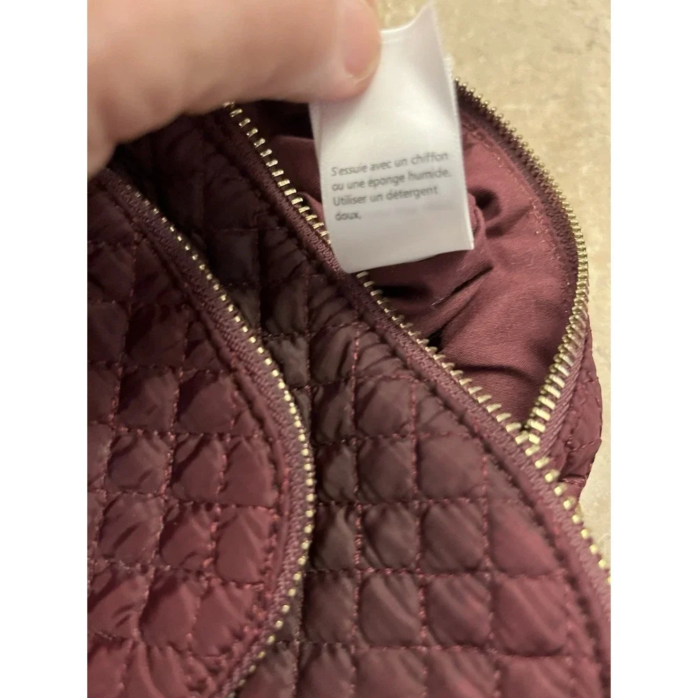 CYNTHIA ROWLEY Mini Backpack Burgundy Quilted NWOT Adjustable Straps 3 Zip UPS